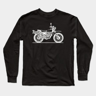 XL250 Motorcycle White Sketch Art Long Sleeve T-Shirt